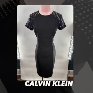 EUC Calvin Klein Studded Short Sleeve Dress